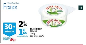 Auchan Petit billy 200g aanbieding