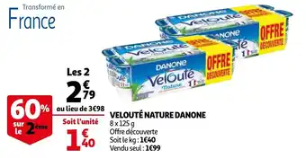 Auchan Veloute nature danone 8 x 125g aanbieding