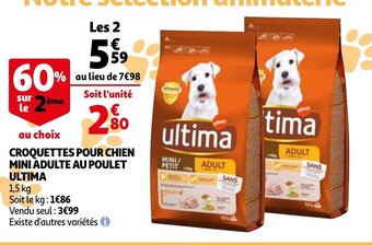 Auchan Croquettes pour chien mini adulte au poulet ultima aanbieding