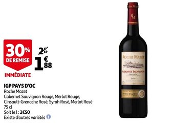 Auchan IGP pays d'oc 75cl aanbieding