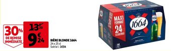 Auchan Biere blonde 1664 24 x 25cl aanbieding