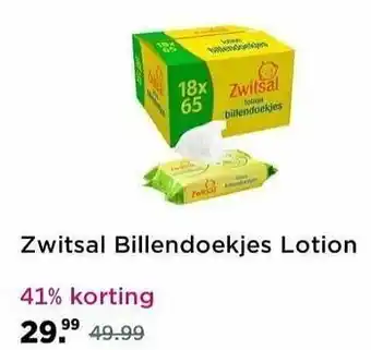 Plein.nl Zwitsal billendoekjes lotion aanbieding