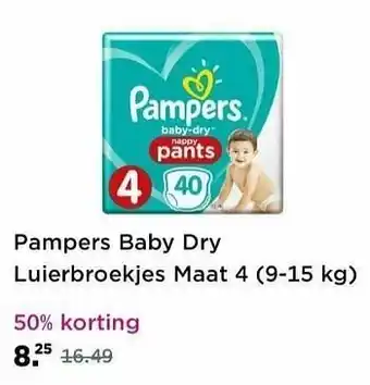 Plein.nl Pampers baby dry luierbroekjes maat 4 aanbieding