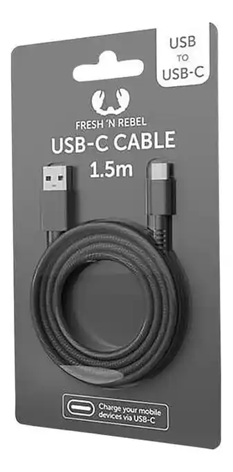 Dreamland Fresh ’n Rebel kabel USB naar USB-C Storm grey 1,5 m aanbieding