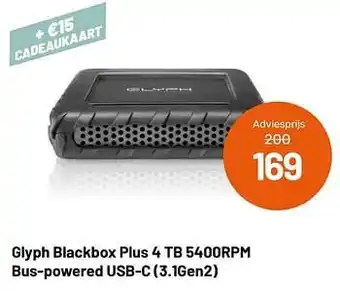 Glyph blackbox plus 4 tb 5400rpm bus-powered usb-c 3.1gen2