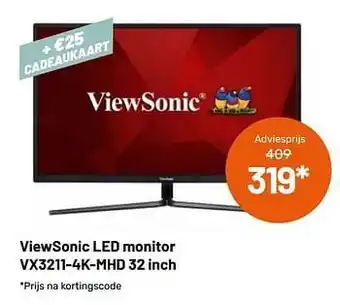 Viewsonic led monitor vx3211-4k-mhd 32 inch