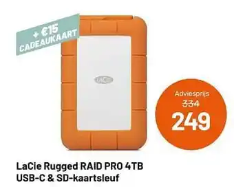Lacie rugged raid pro 4tb usb-c + sd-kaartsleuf