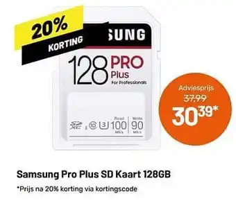Samsung pro plus sd kaart 128gb