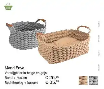 Multi bazar Mand enya rond + kussen aanbieding