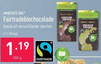ALDI Ambiente Bio Fairtradebiochocolade aanbieding