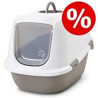 Zooplus 10% korting! Savic Kattenbak Leo - warmgrijs / wit aanbieding