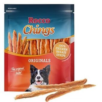 250g Chings Kipfilet in Repen Rocco Hondensnacks