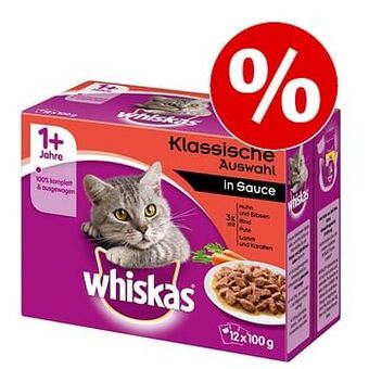 Zooplus 100g 1+ Selectie Maaltijdzakjes 144 x Senior 7+ Gemengde selectie in Saus Whiskas Kattenvoer aanbieding