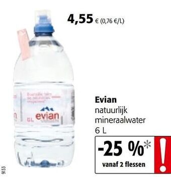 Colruyt Evian natuurlijk mineraalwater aanbieding