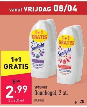 ALDI Sunlight Douchegel 2 St aanbieding