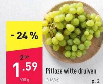 ALDI Pitloze Witte Druiven aanbieding