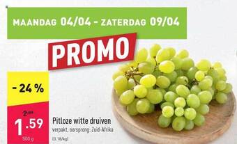 ALDI Pitloze Witte Druiven aanbieding