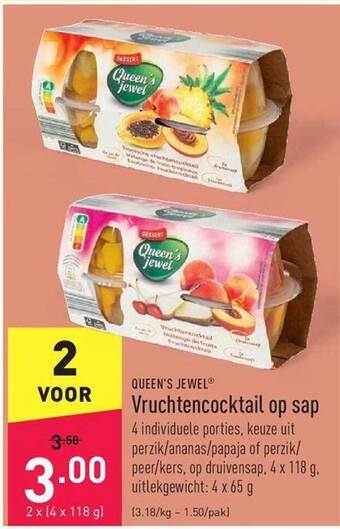 ALDI Queen's Jewel Vruchtencocktail Op Sap aanbieding