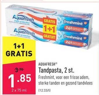 ALDI Aquafresh Tandpasta 2 St aanbieding