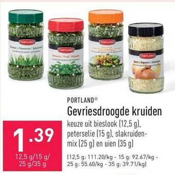 ALDI Portland Gevriesdroogde Kruiden aanbieding