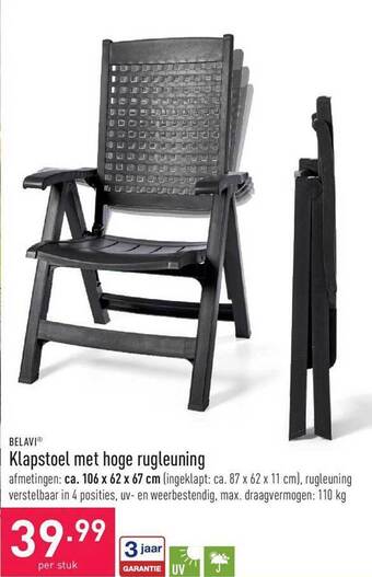Belavi Klapstoel Met Hoge Rugleuning