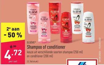 ALDI Elseve Shampoo Of Conditioner aanbieding