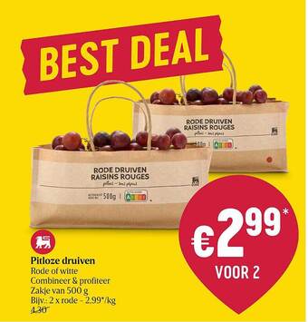 Delhaize Pitloze Druiven aanbieding