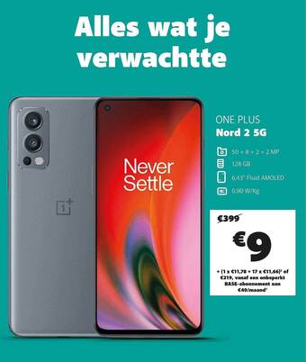 Base One Plus Nord 2 5g aanbieding