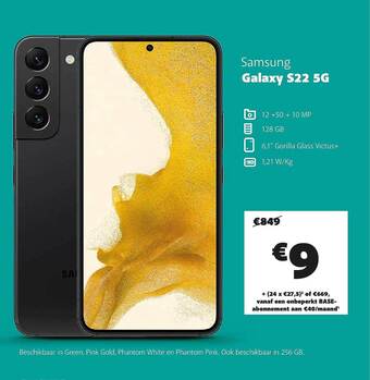 Base Samsung Galaxy S22 5g aanbieding