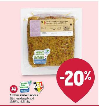 Delhaize Ardens Varkensvlees aanbieding
