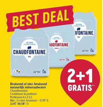 Delhaize Bruisend Of Niet Bruisend Natuurlijk Mineraalwater aanbieding