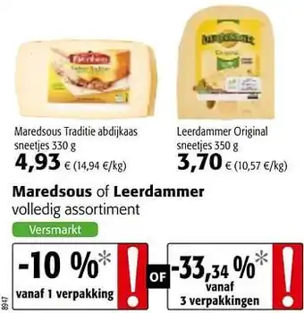 Colruyt Maredsous traditie abdijkaas sneetjes aanbieding