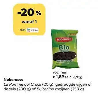 Bio Planet Noberasco rozijnen aanbieding