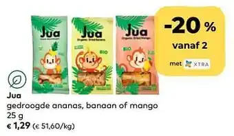 Bio Planet Jua gedroogde ananas, banaan of mango aanbieding