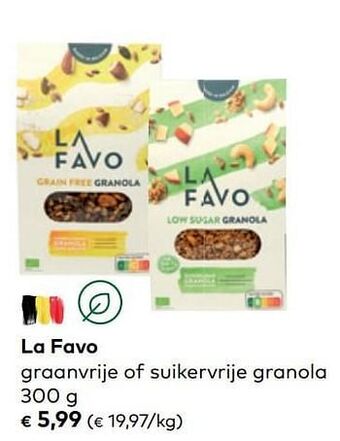 Bio Planet La favo graanvrije of suikervrije granola aanbieding