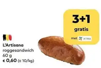 Bio Planet L`artisana roggesandwich aanbieding
