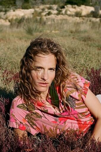 Desigual Denim blouse van tencel met tropische bloemen - RED - M aanbieding