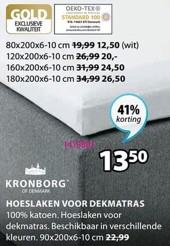 Jysk Hoeslaken voor dekmatras aanbieding