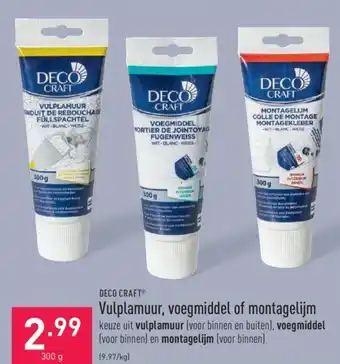 ALDI Deco Craft Vulplamuur, voegmiddel of montagelijm aanbieding