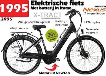 iTEK Elektrische fiets met batterij in frame aanbieding