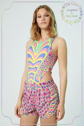 Desigual Korte broek met slangenprint - RED - S aanbieding