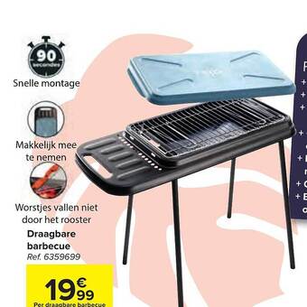 Carrefour Draagbare Barbecue aanbieding