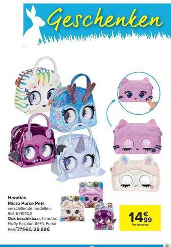 Carrefour Handtas Micro Purse Pets aanbieding