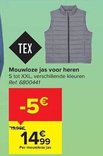 Carrefour Mouwloze Jas Voor Heren aanbieding