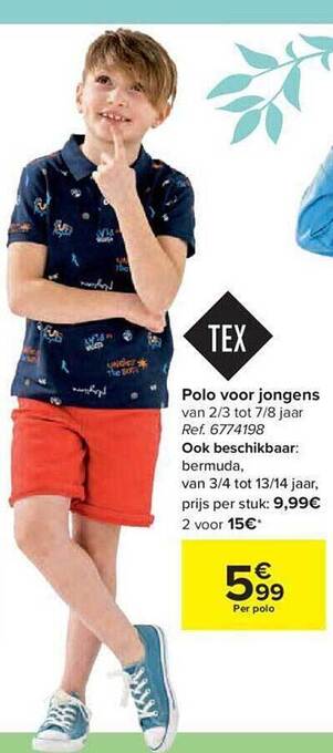 Carrefour Polo Voor Jongens aanbieding