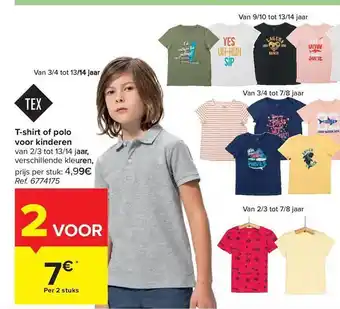 Carrefour Tshirt Of Polo Voor Kinderen aanbieding