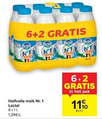 Carrefour Halfvolle Melk Nr 1 Lactel aanbieding