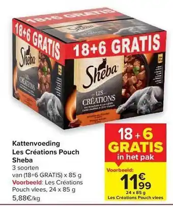 Carrefour Kattenvoeding Les Créations Pouch aanbieding