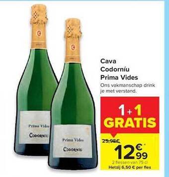 Carrefour Cava Codorníu Prima Vides aanbieding
