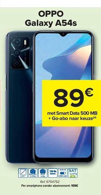 Carrefour Oppo Galaxy A54s aanbieding